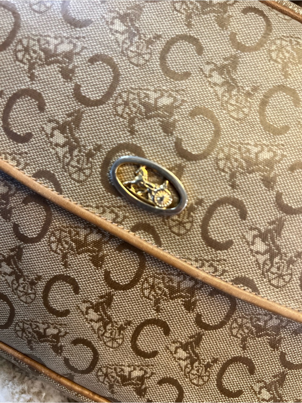 CELINE C Sulky Shoulder Bag Beige Gold (MSRP $725) - Picture 2 of 7